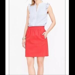 J. Crew Factory Coral Linen Sidewalk Mini Skirt
